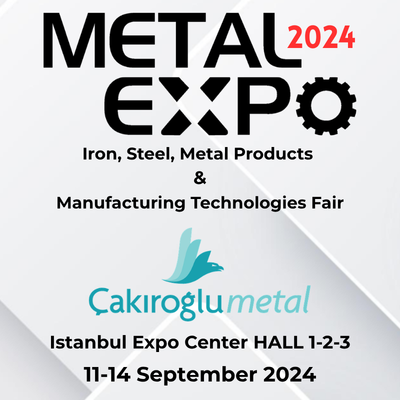 Metal Expo 2024 at Istanbul Expo Center hosting iron and steel industry exhibitors